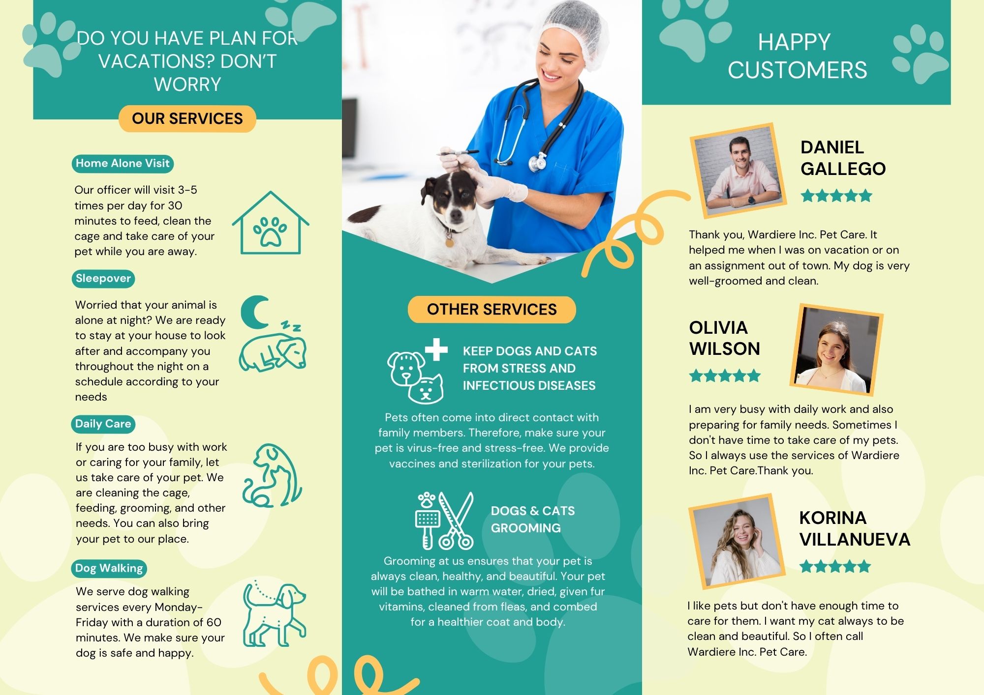 Pet Care Brochure two