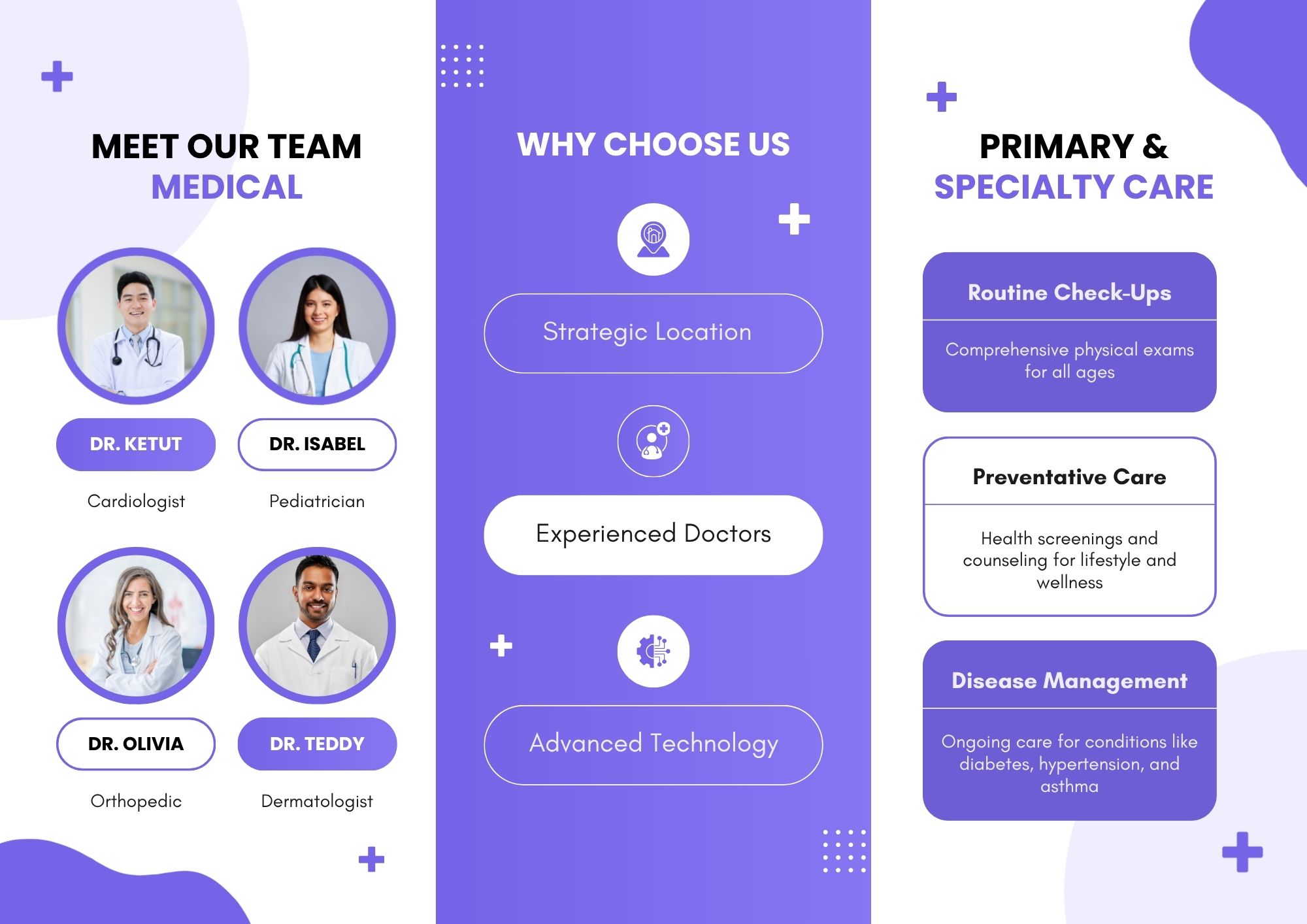 Purple White Modern Medical Brochure two