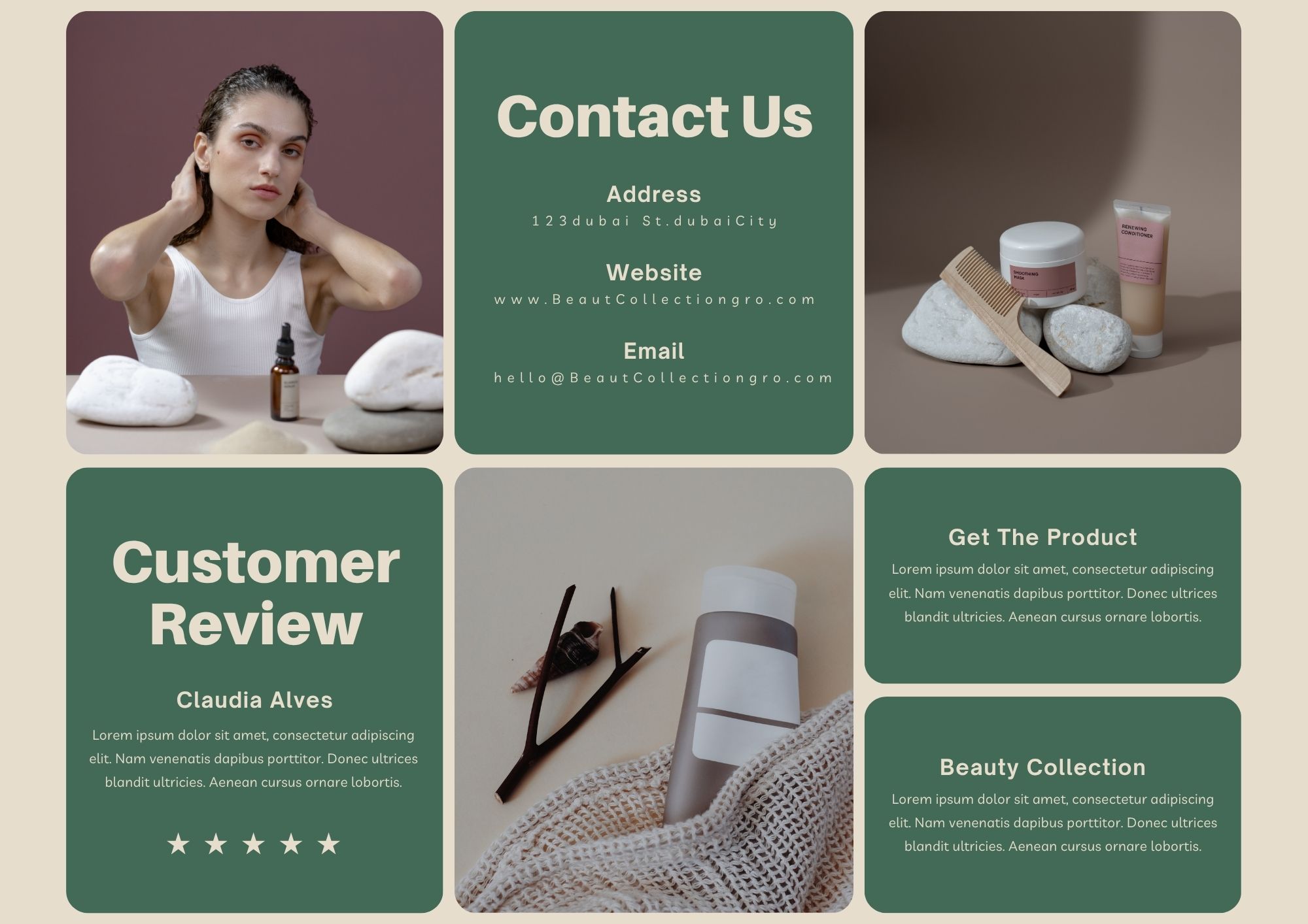 Green and Yellow Organic Beauty Product with Brochure two