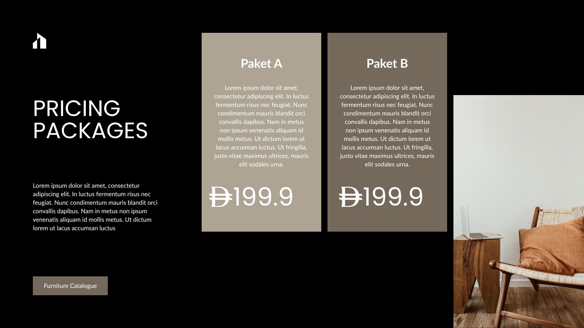 Black and White Minimalist Furniture Catalogue Presentation11